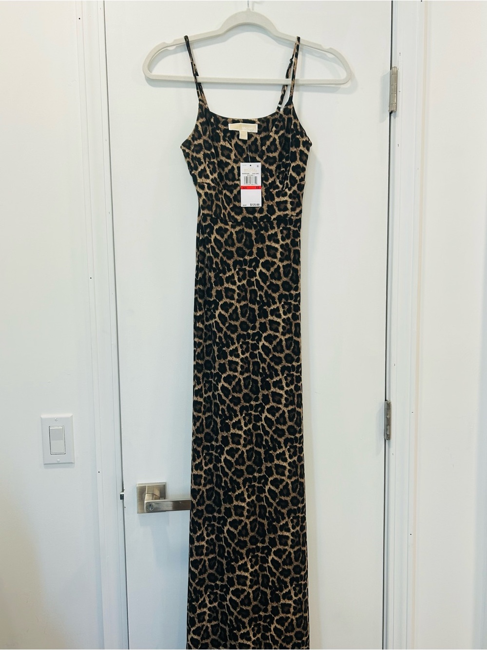 Michael Kors Leopard Print Silk Blouse - Dark Camel/Black NWT XS